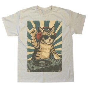 Vintage Washed DJ Cat Tee